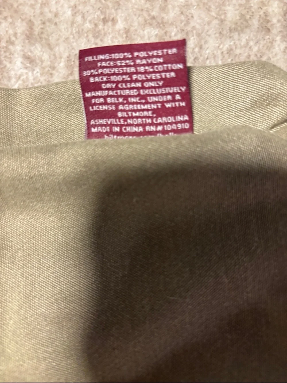 2 Biltmore Taupe & Cream Damask Decorative Pillow Shams zip closure 20x25